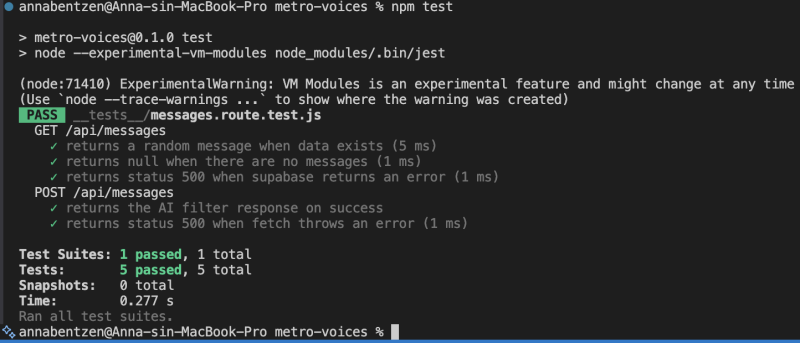  Figure 33: test results in terminal